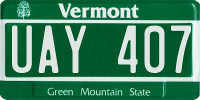 VT license plate UAY407