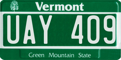 VT license plate UAY409