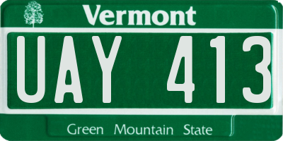 VT license plate UAY413