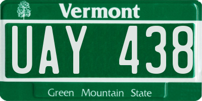 VT license plate UAY438