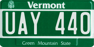 VT license plate UAY440