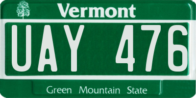VT license plate UAY476