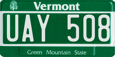 VT license plate UAY508