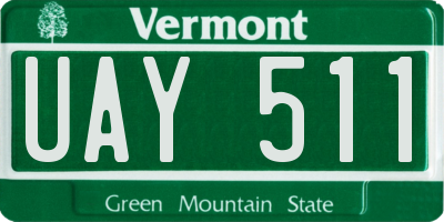 VT license plate UAY511