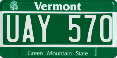 VT license plate UAY570
