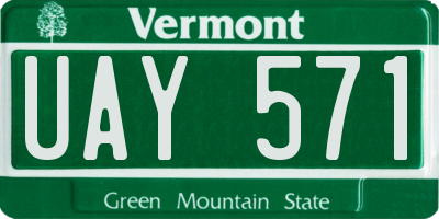 VT license plate UAY571