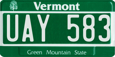 VT license plate UAY583