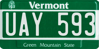 VT license plate UAY593