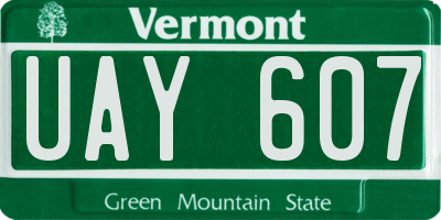 VT license plate UAY607