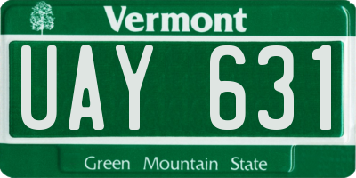 VT license plate UAY631