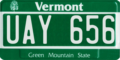 VT license plate UAY656
