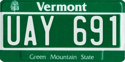 VT license plate UAY691