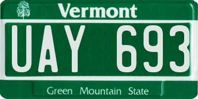 VT license plate UAY693