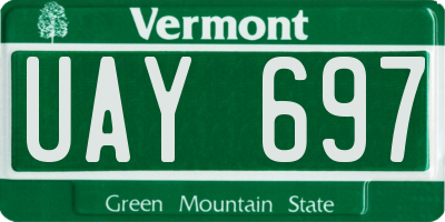 VT license plate UAY697