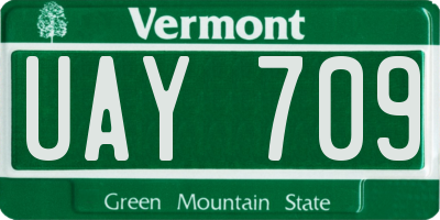 VT license plate UAY709