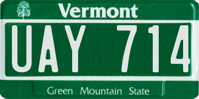 VT license plate UAY714