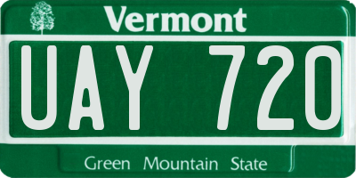 VT license plate UAY720