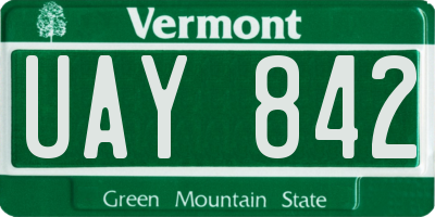 VT license plate UAY842
