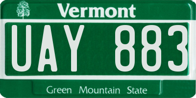VT license plate UAY883