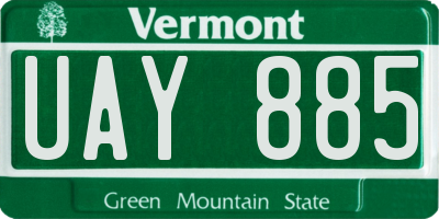 VT license plate UAY885