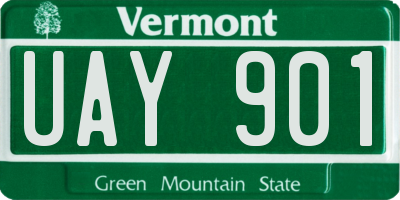 VT license plate UAY901