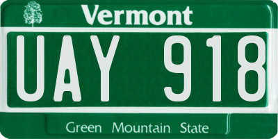 VT license plate UAY918