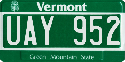 VT license plate UAY952