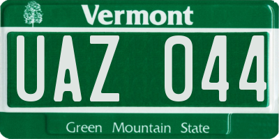 VT license plate UAZ044