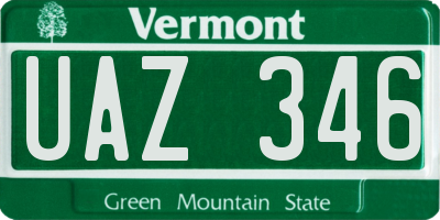 VT license plate UAZ346