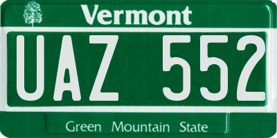 VT license plate UAZ552