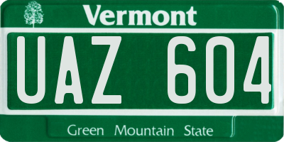 VT license plate UAZ604