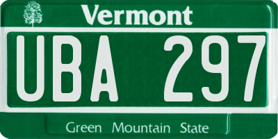 VT license plate UBA297