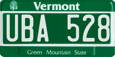 VT license plate UBA528