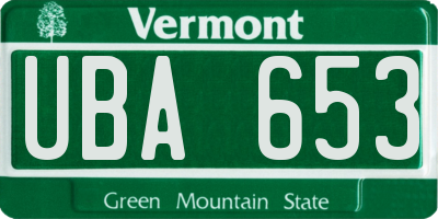 VT license plate UBA653