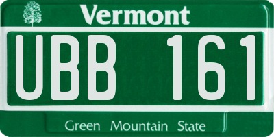 VT license plate UBB161