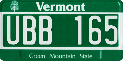 VT license plate UBB165