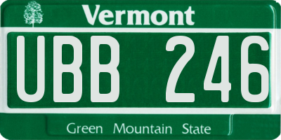 VT license plate UBB246