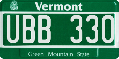 VT license plate UBB330
