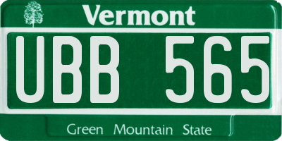 VT license plate UBB565