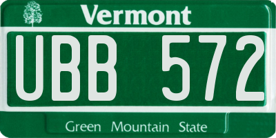VT license plate UBB572