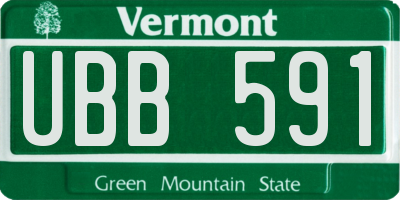 VT license plate UBB591