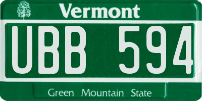 VT license plate UBB594