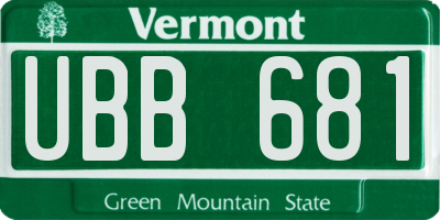 VT license plate UBB681