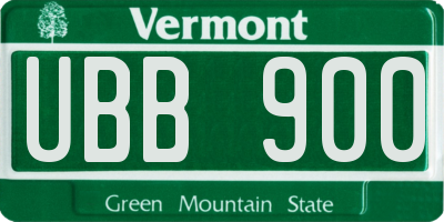 VT license plate UBB900