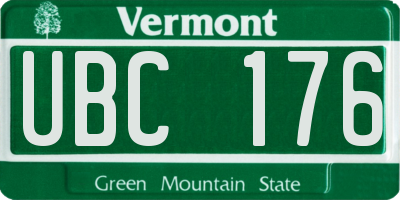 VT license plate UBC176