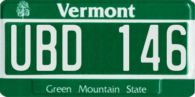 VT license plate UBD146