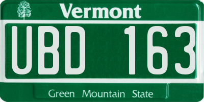 VT license plate UBD163