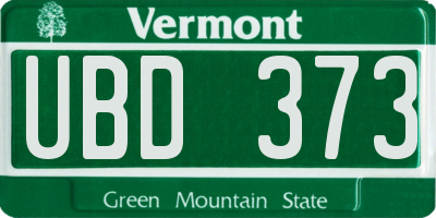 VT license plate UBD373