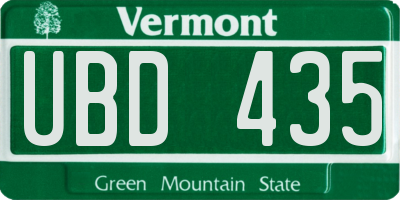 VT license plate UBD435