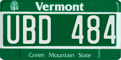 VT license plate UBD484